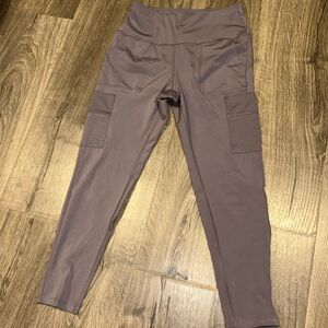 APANA High-Waisted Purple Leggings with Pockets